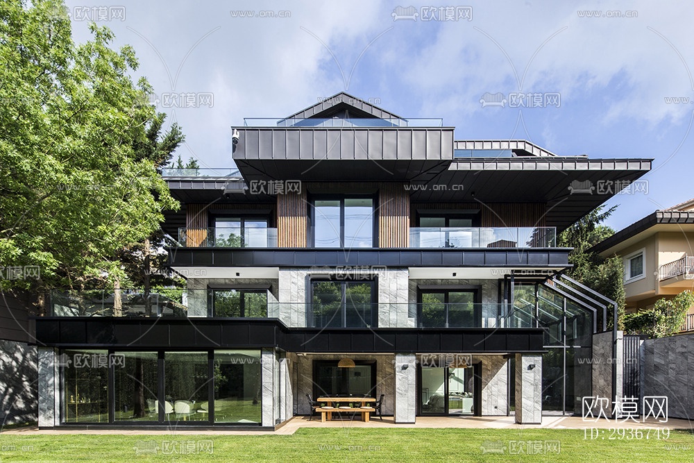 现代居住建筑效果图下载（渲染图4）