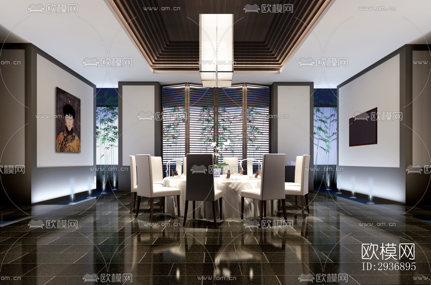 中式中餐厅效果图下载（渲染图14）