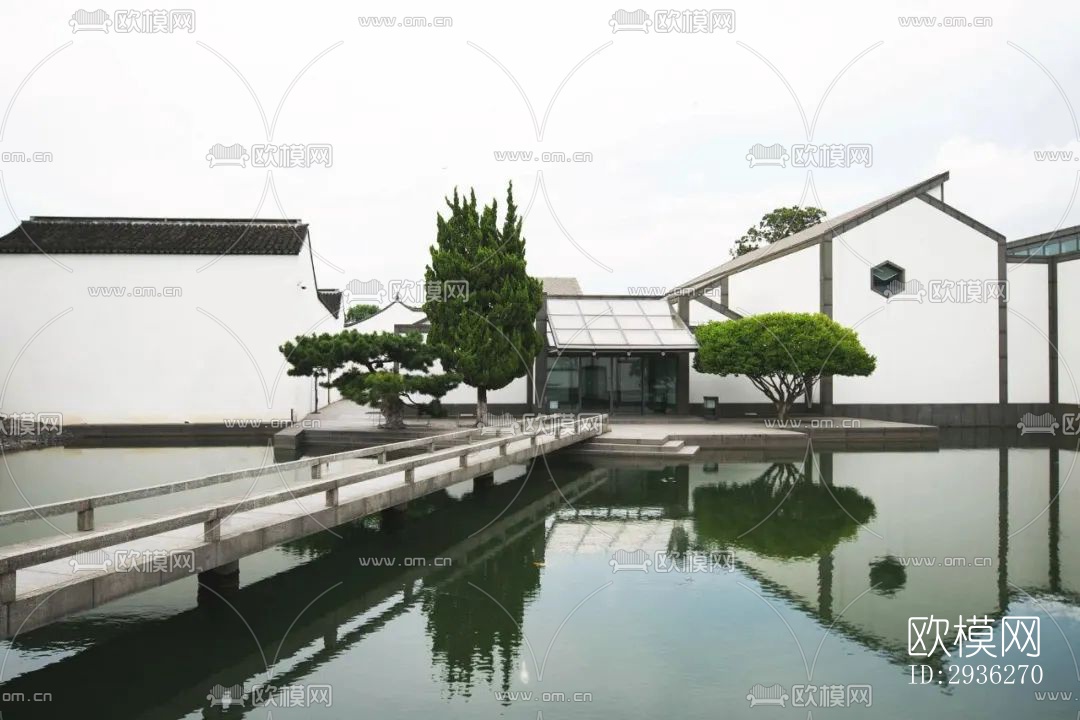 新中式美术博物馆效果图下载（渲染图3）