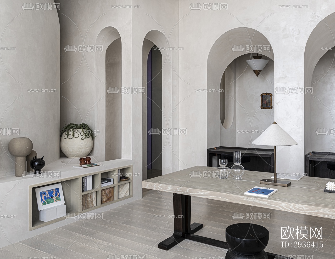 侘寂办公区效果图下载（渲染图5）