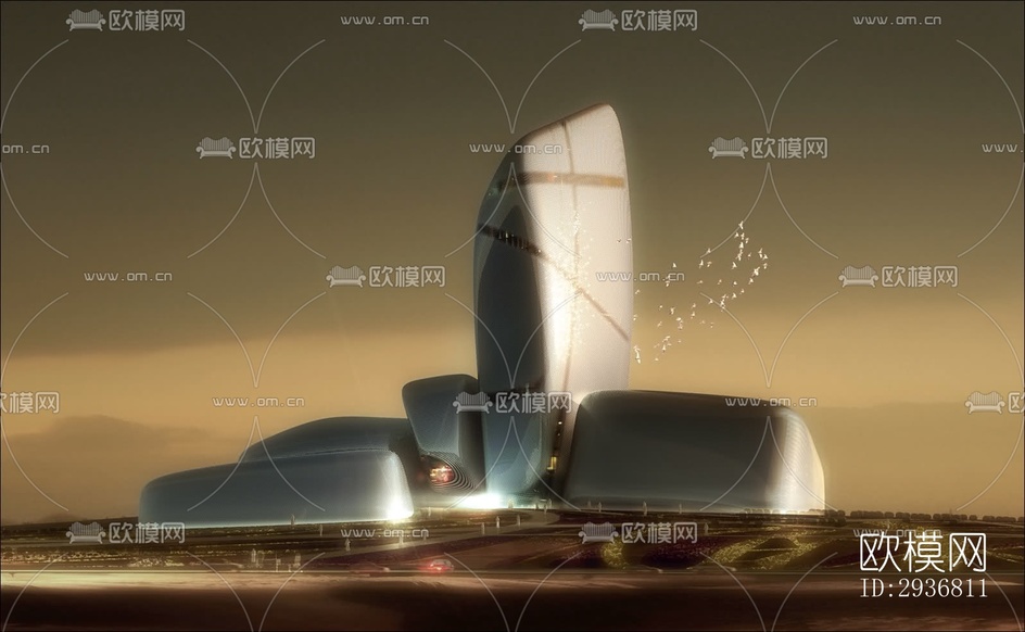 現(xiàn)代文體建筑效果圖下載(渲染圖3)