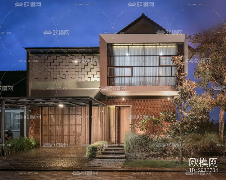 现代居住建筑效果图下载(渲染图9)
