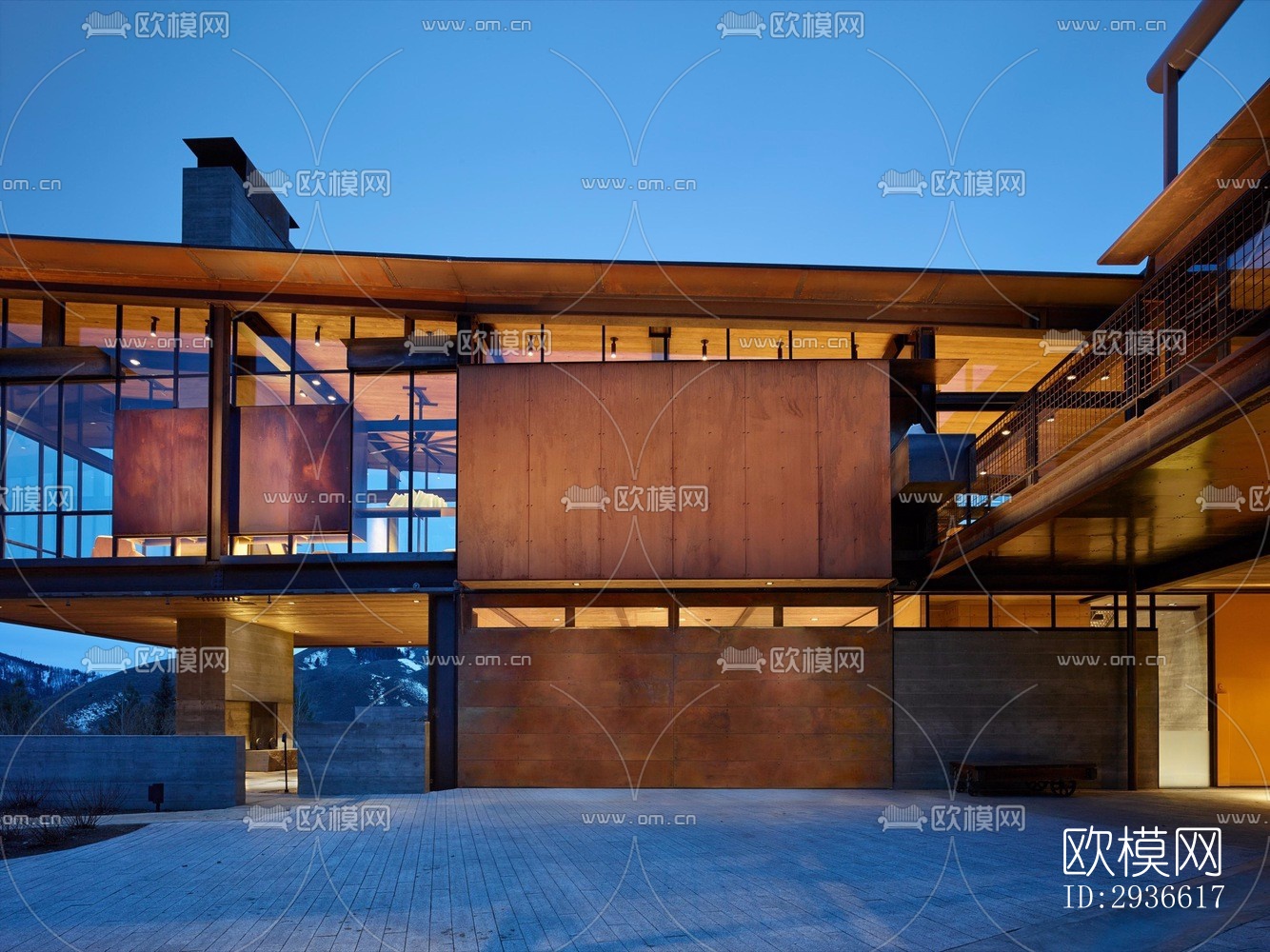 工业风居住建筑效果图下载（渲染图11）