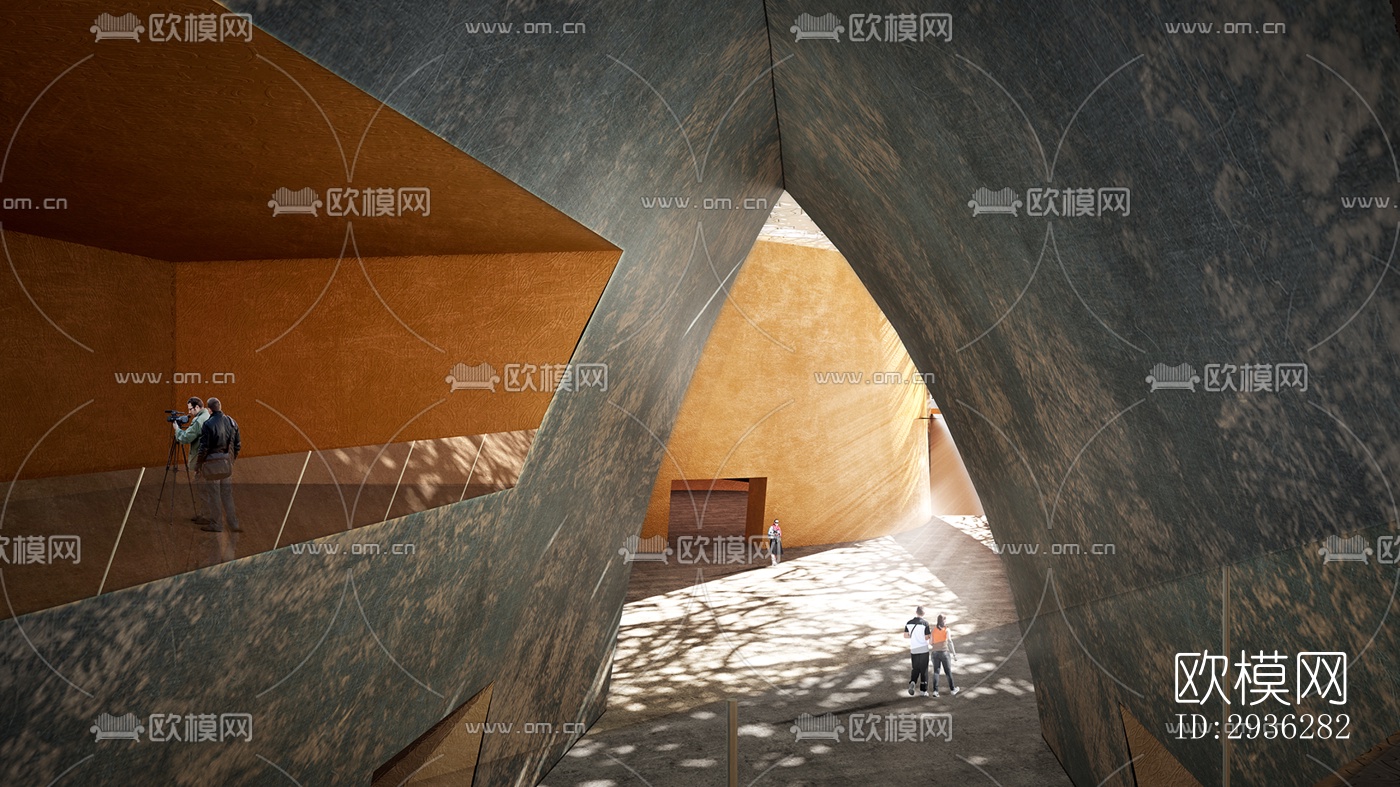 新中式美术博物馆效果图下载（渲染图11）