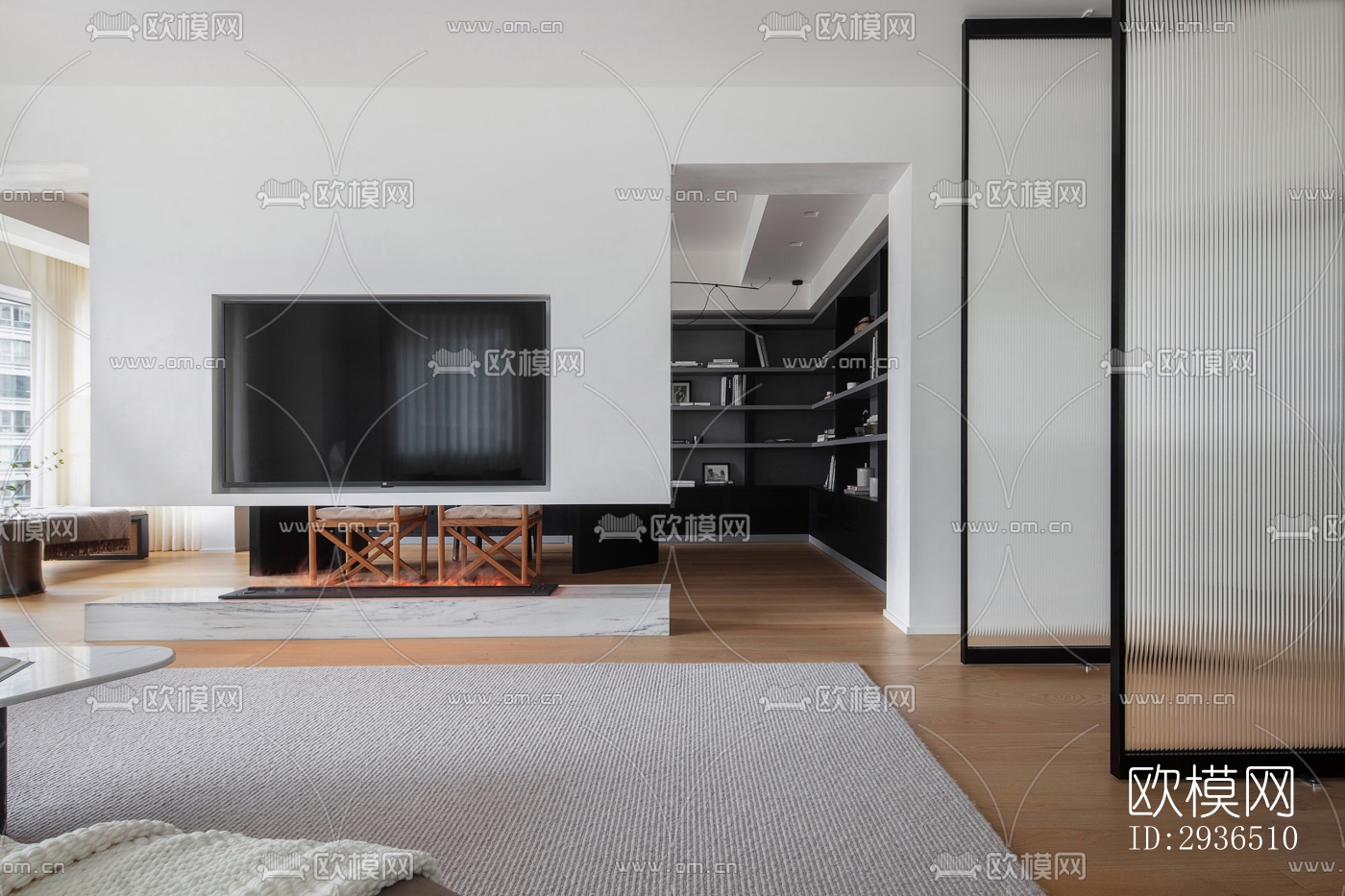 现代办公区效果图下载（渲染图13）