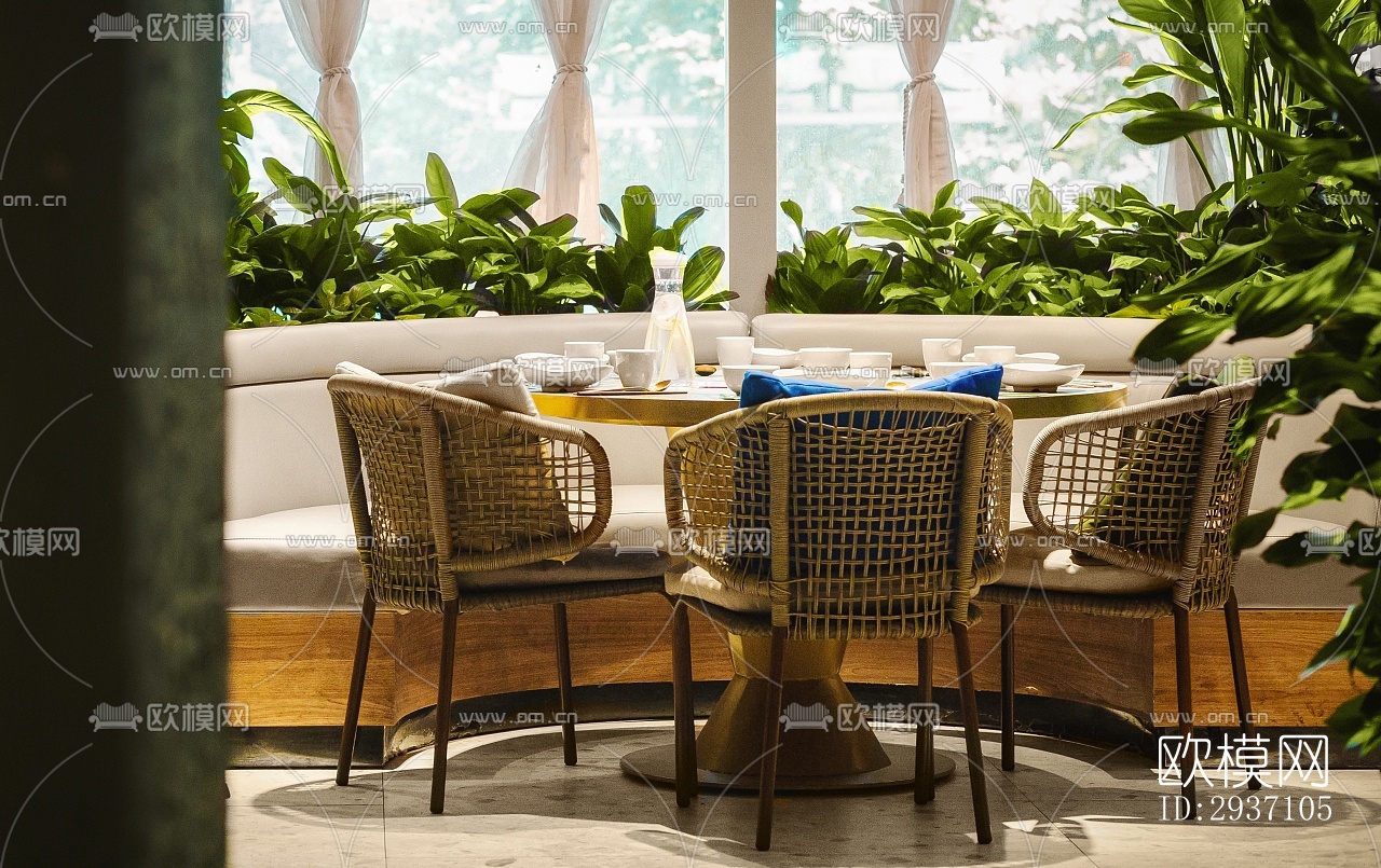 东南亚西餐厅效果图下载（渲染图6）