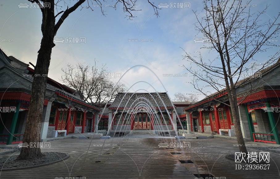 新中式居住建筑效果圖下載(渲染圖19)