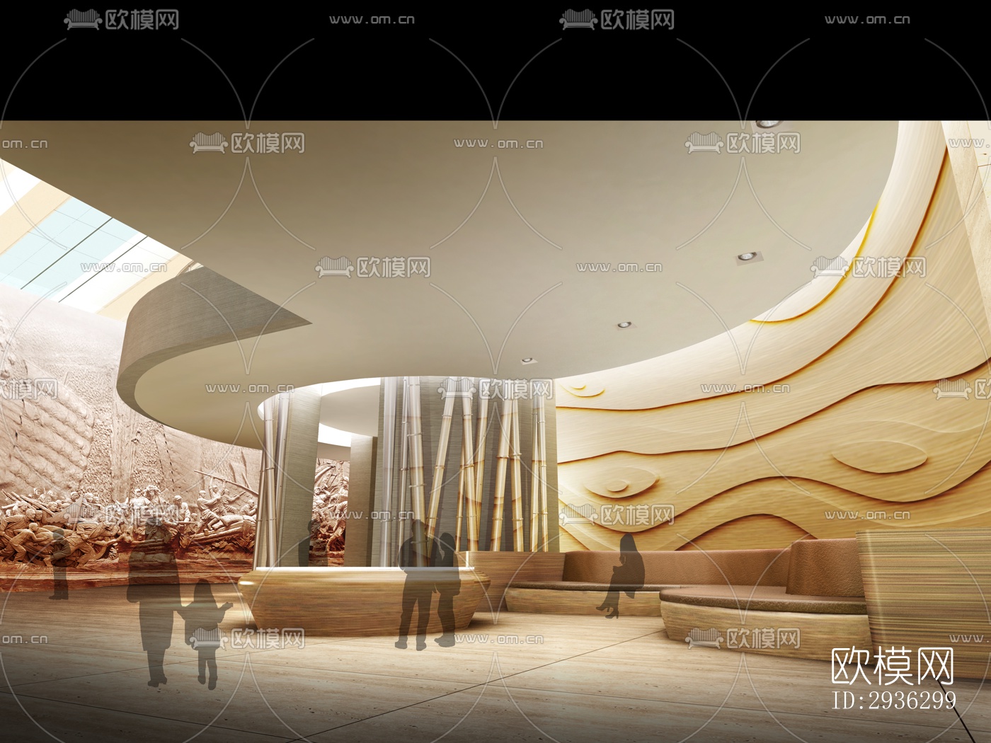 新中式美术博物馆效果图下载（渲染图19）