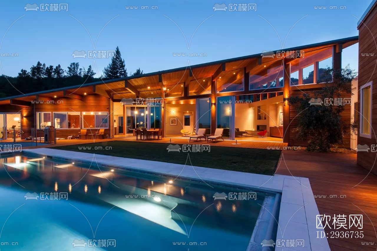 现代居住建筑效果图下载（渲染图20）