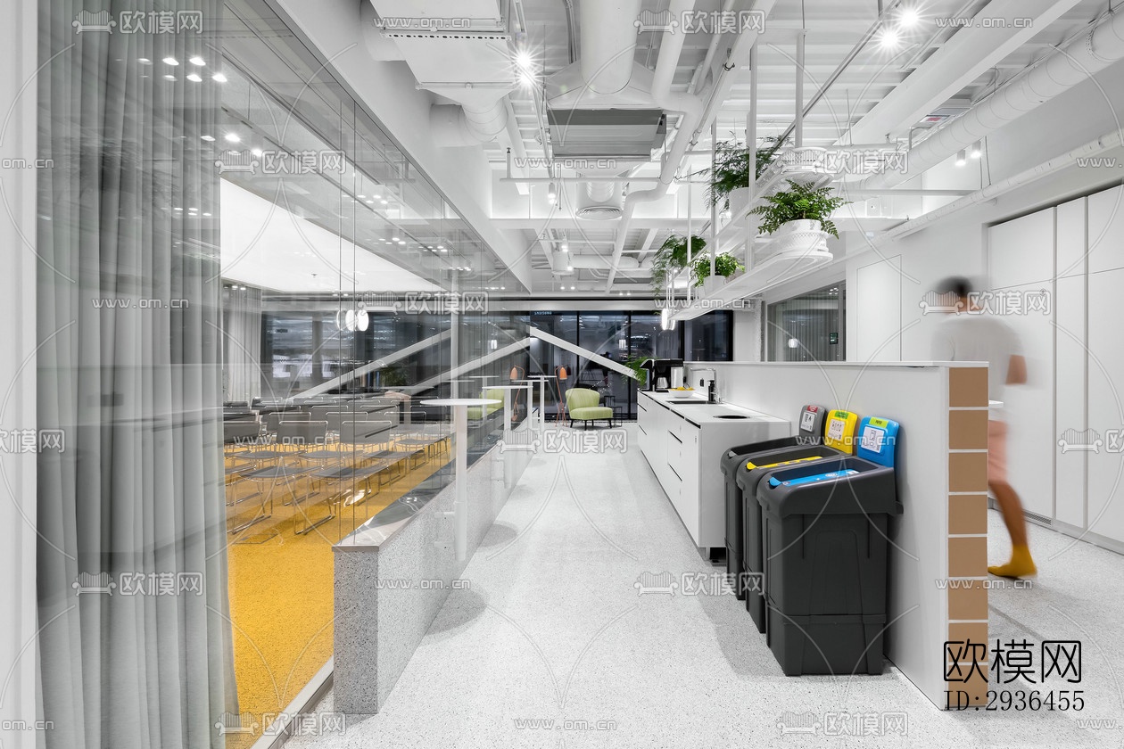 现代办公区效果图下载（渲染图5）