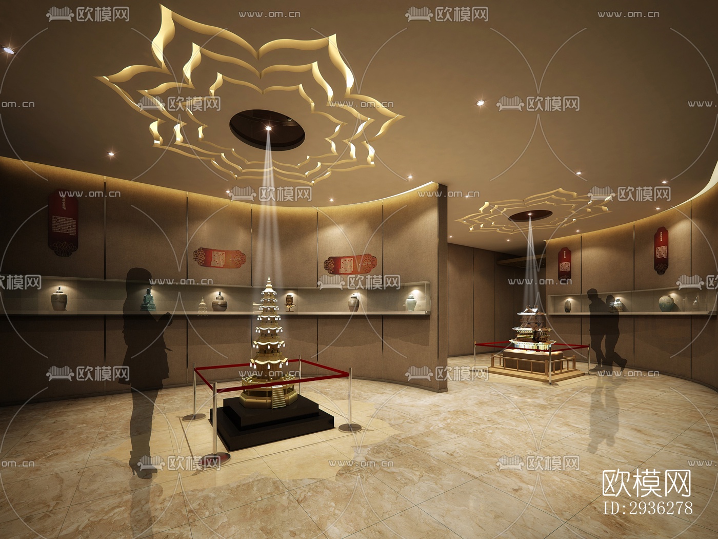 新中式美术博物馆效果图下载（渲染图2）