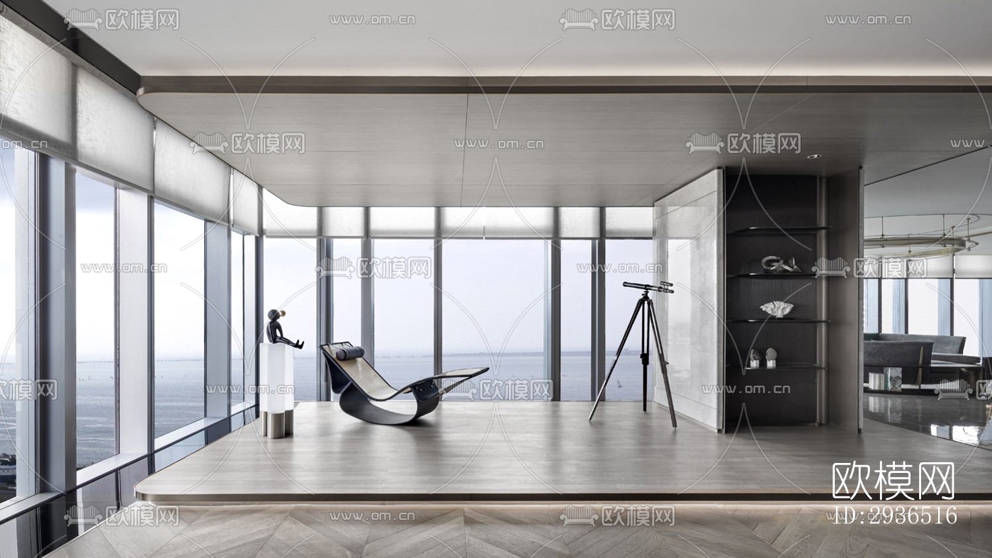 现代办公区效果图下载（渲染图6）