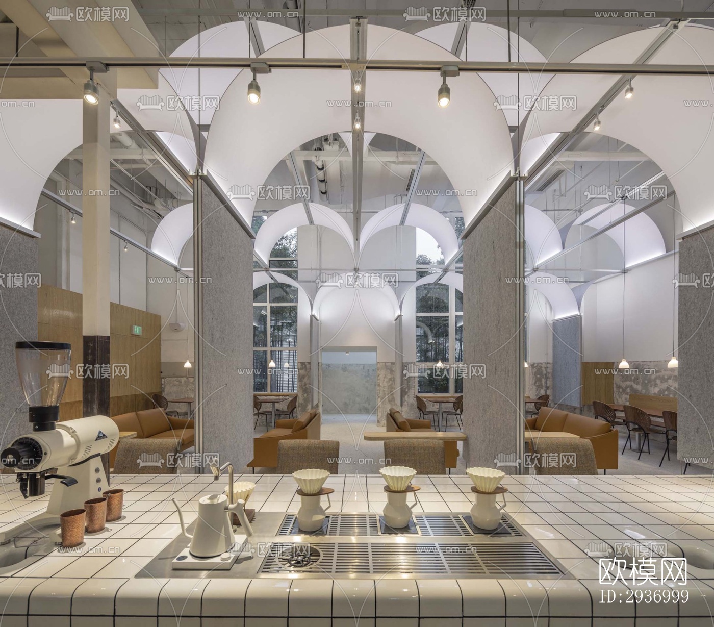 工业风咖啡奶茶效果图下载（渲染图5）