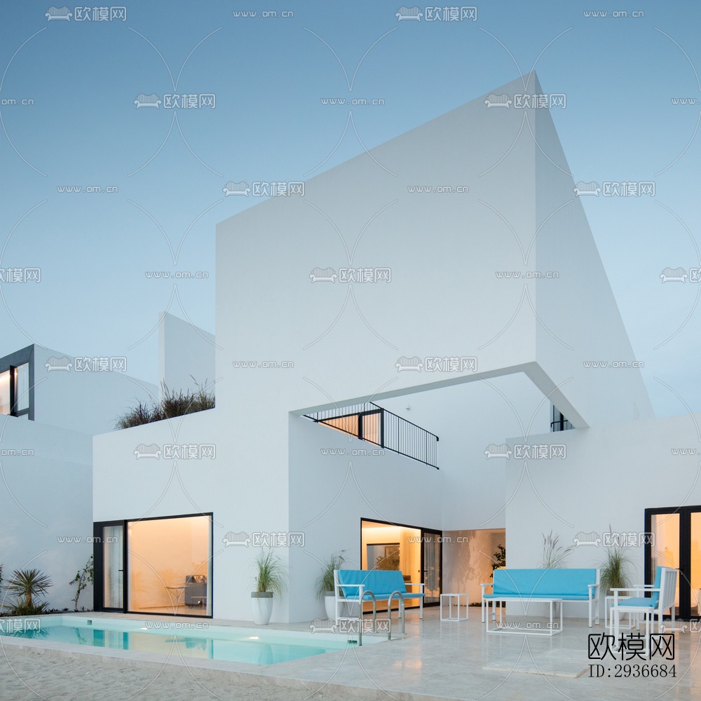 现代居住建筑效果图下载（渲染图3）