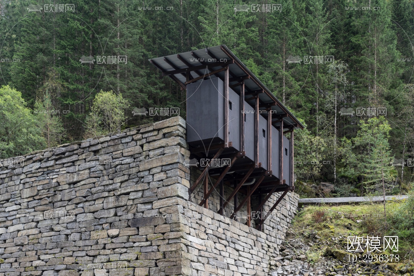 高级灰美术博物馆效果图下载（渲染图8）