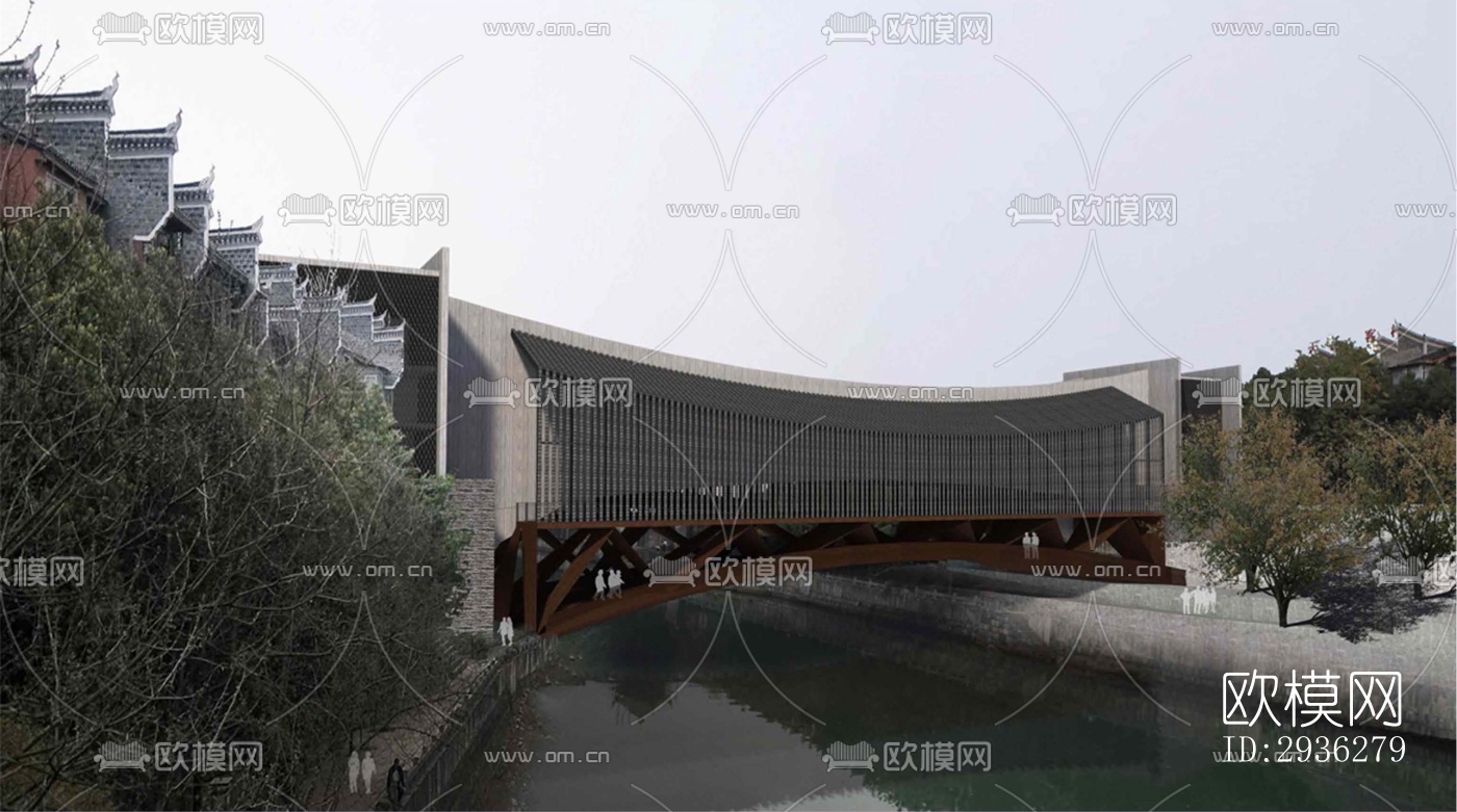 新中式美术博物馆效果图下载（渲染图7）