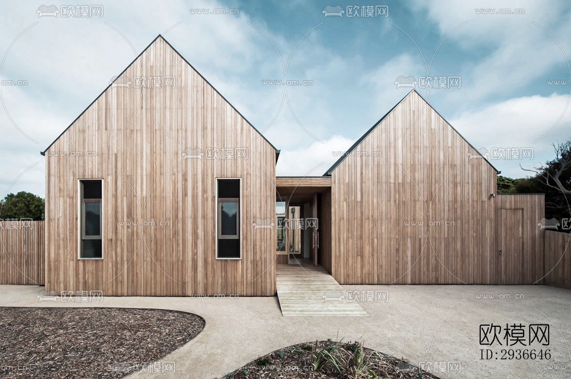 现代居住建筑效果图下载（渲染图1）