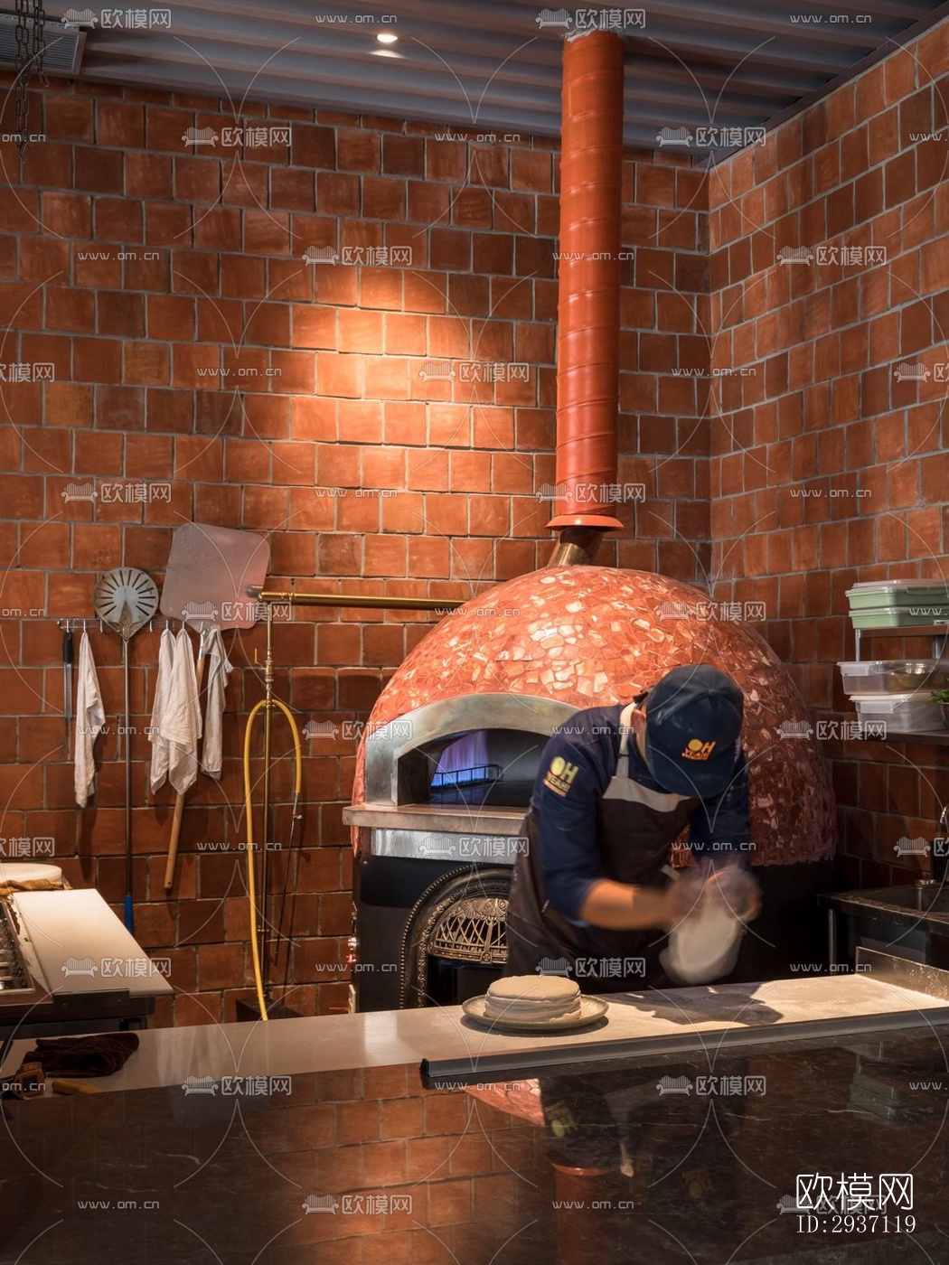 工业风西餐厅效果图下载（渲染图3）