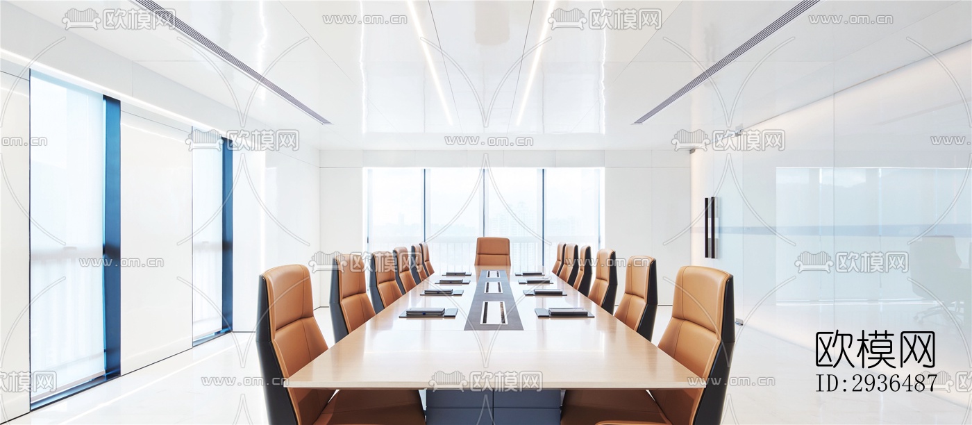 现代办公区效果图下载（渲染图11）