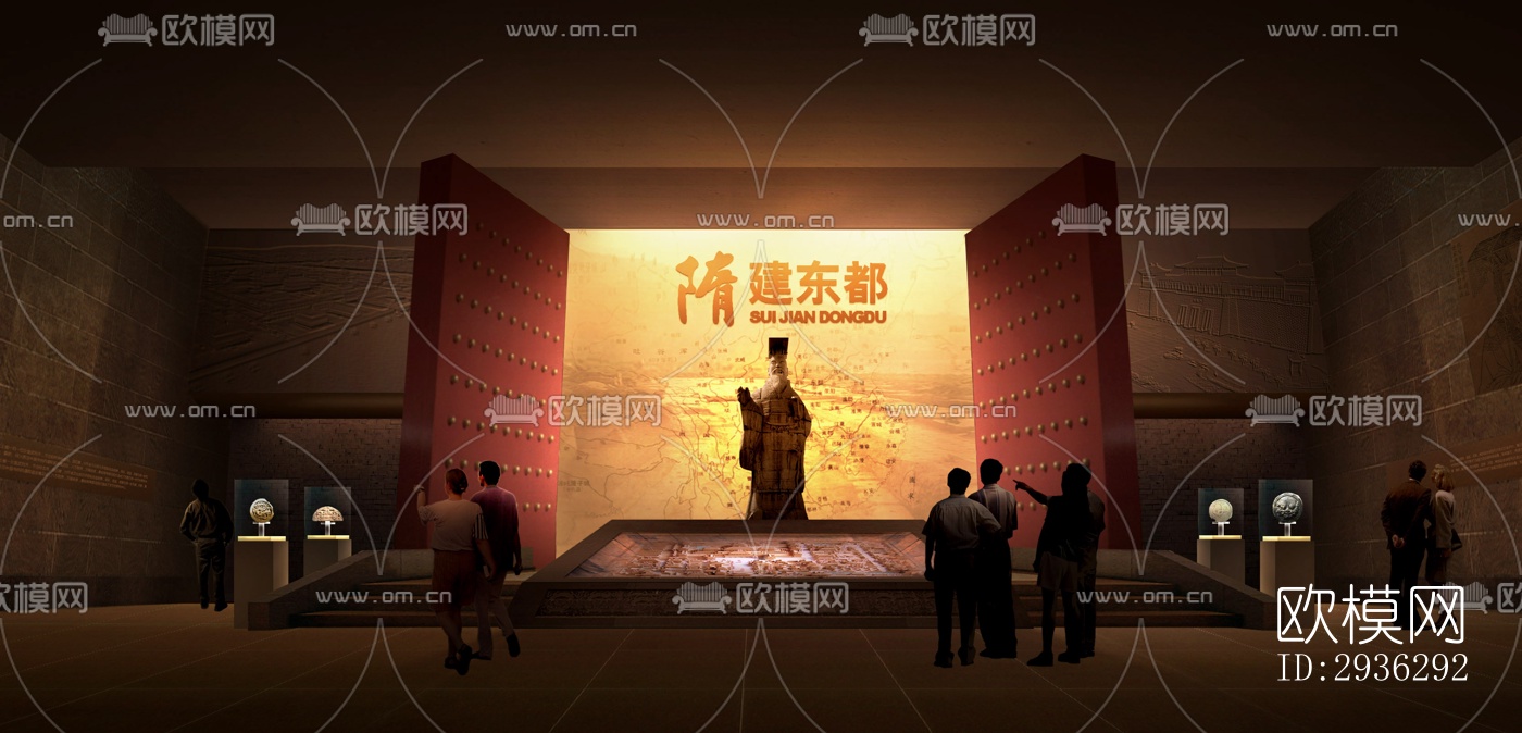 新中式美术博物馆效果图下载（渲染图5）