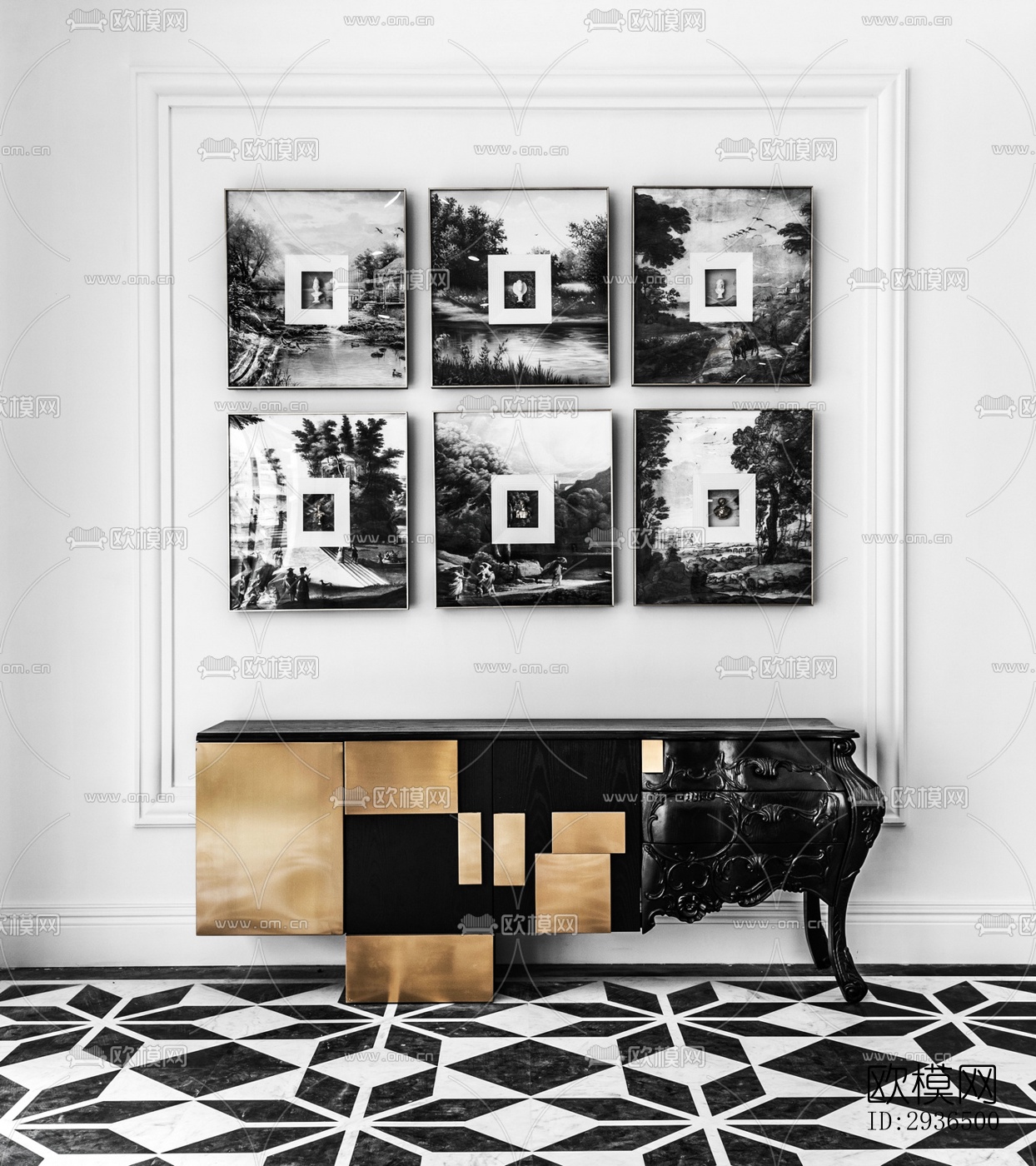 现代办公区效果图下载（渲染图10）