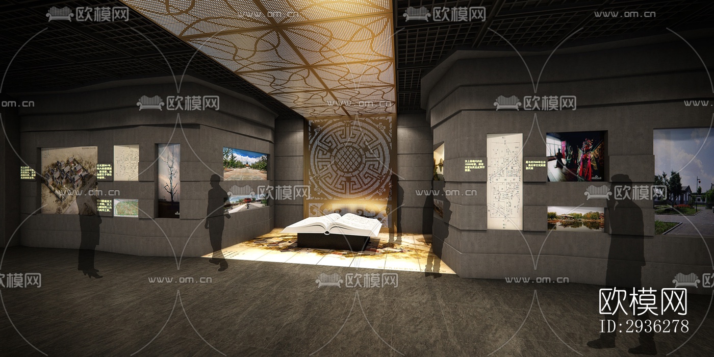 新中式美术博物馆效果图下载（渲染图5）