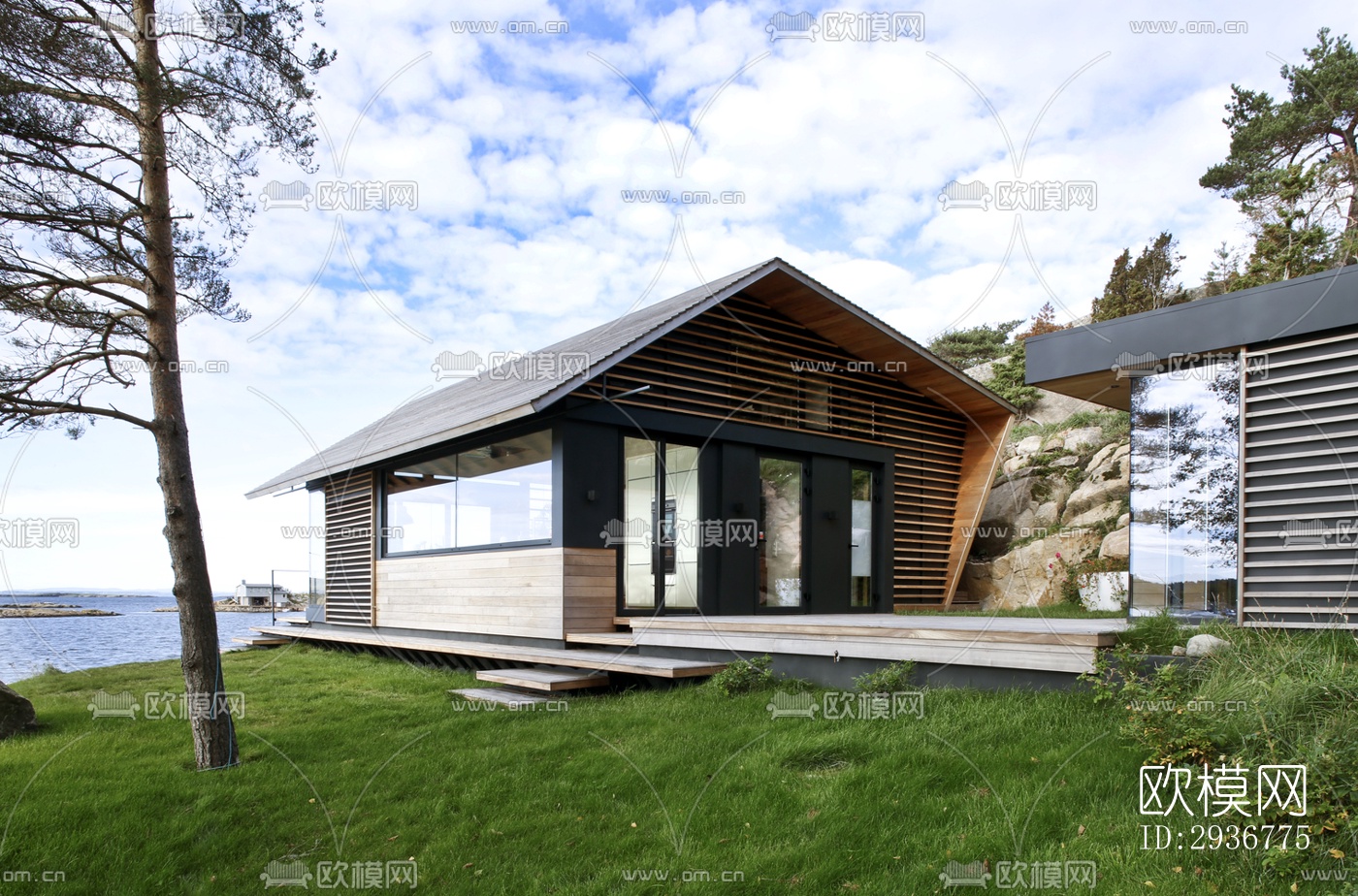 现代居住建筑效果图下载（渲染图20）