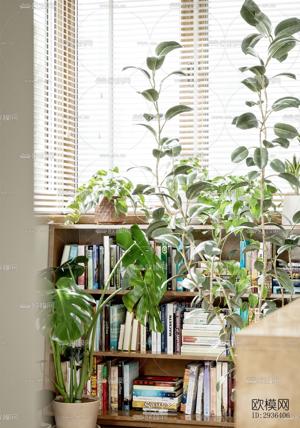 中古风办公区效果图下载（渲染图6）