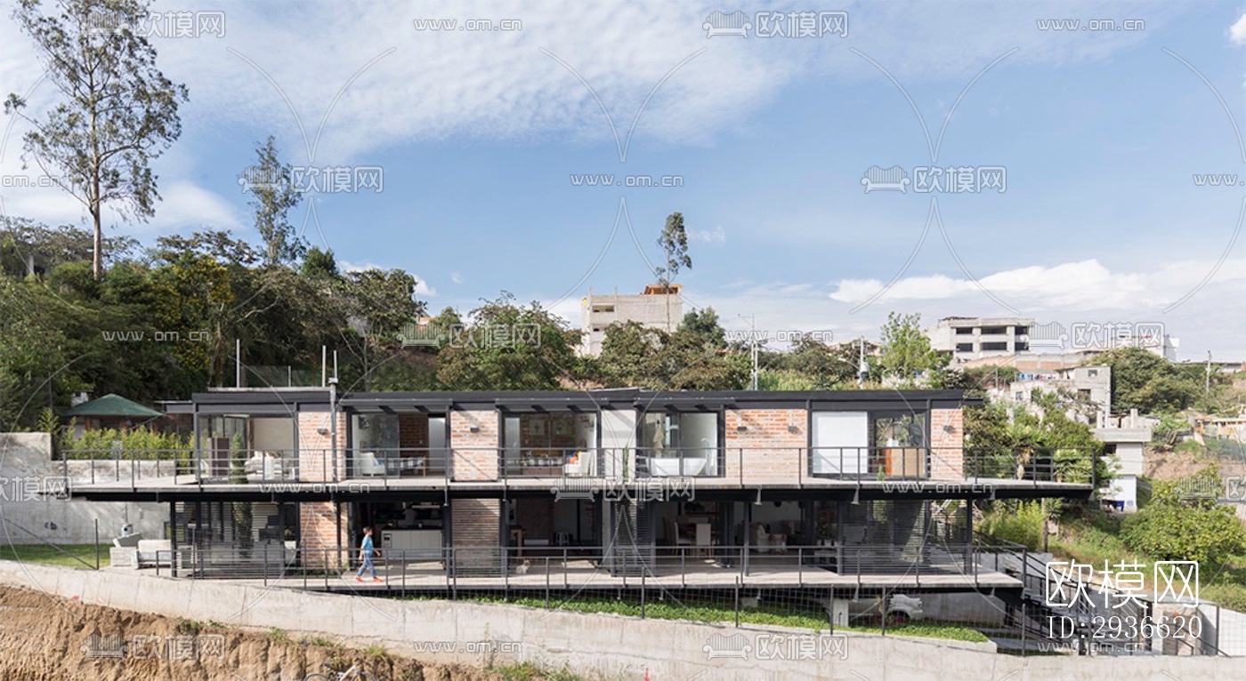 工业风居住建筑效果图下载（渲染图1）