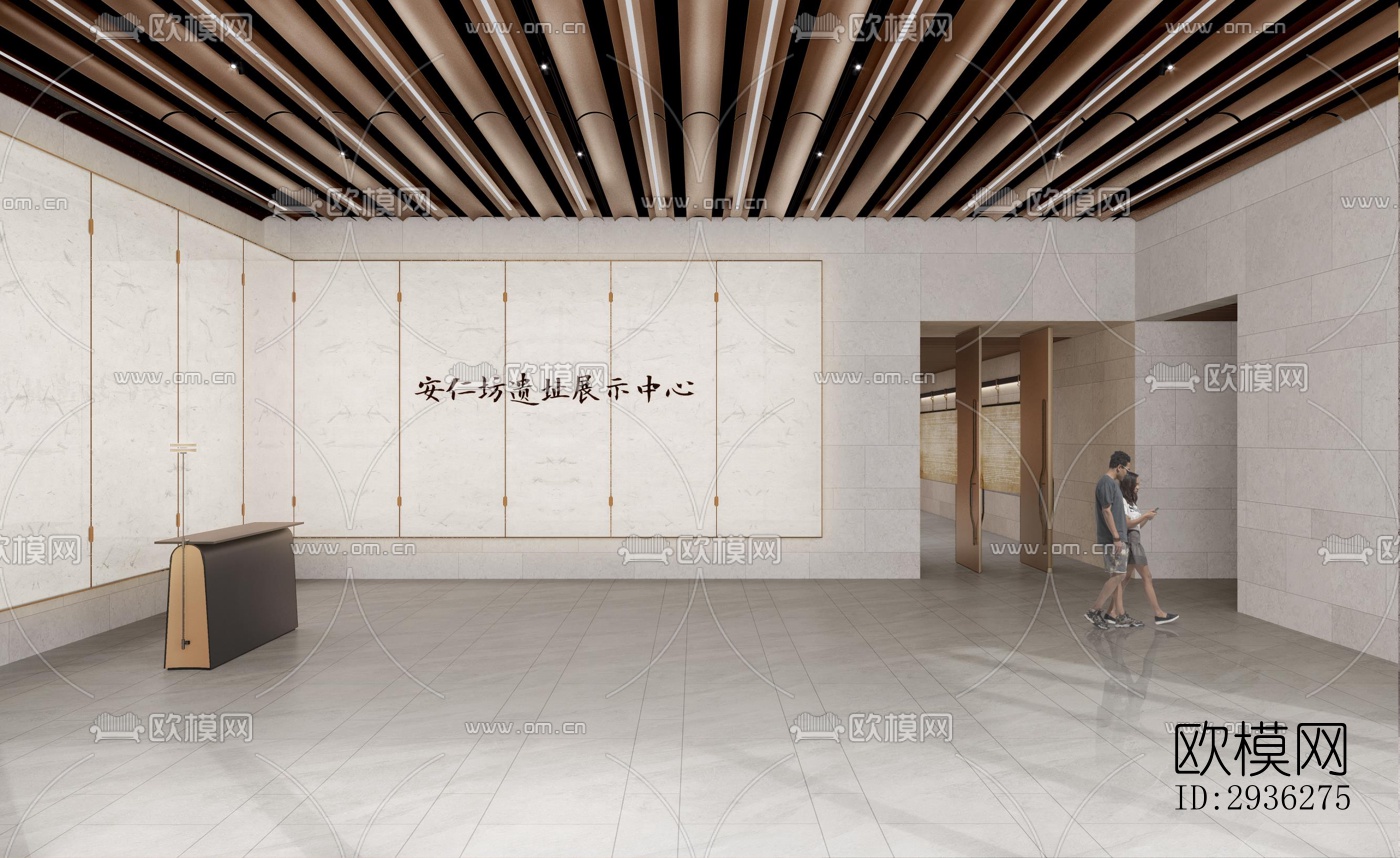 新中式美术博物馆效果图下载（渲染图10）