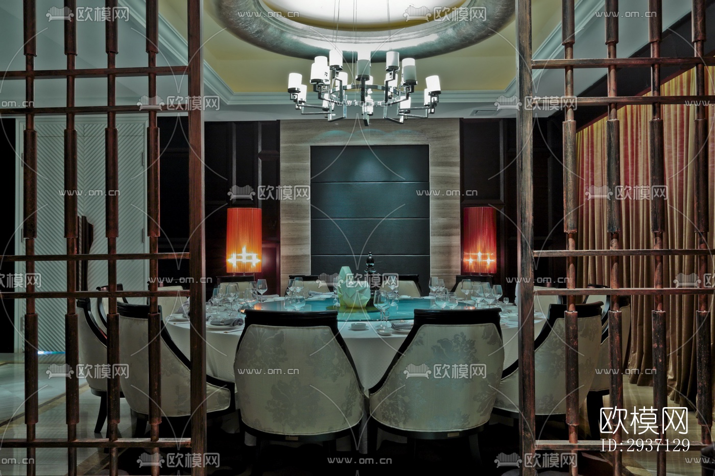 欧式西餐厅效果图下载（渲染图2）