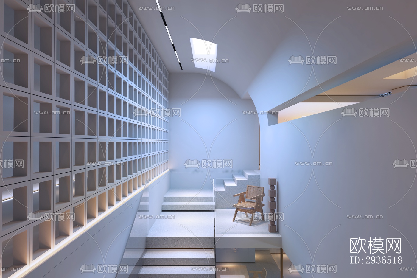 现代办公区效果图下载（渲染图4）