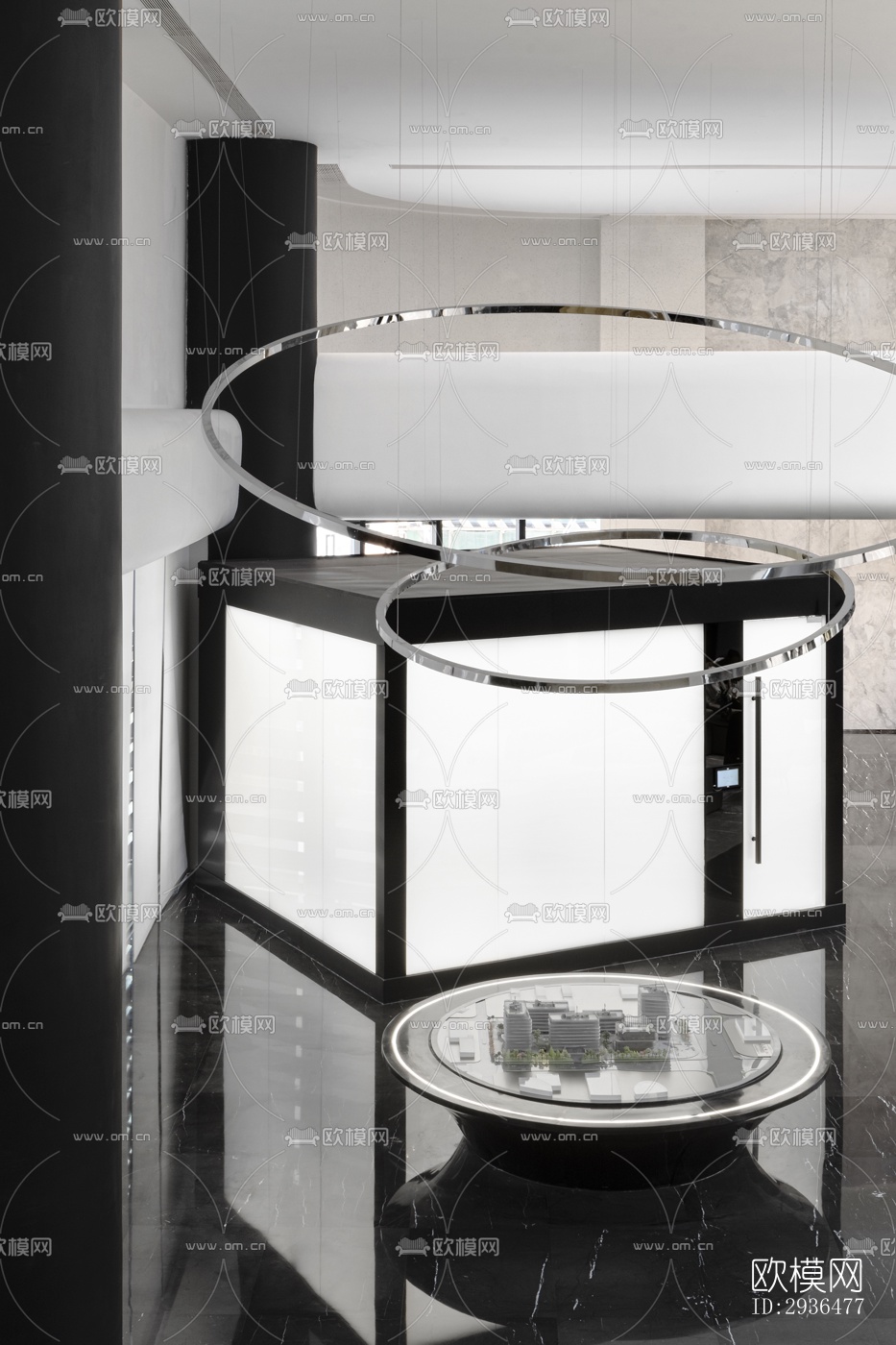 现代办公区效果图下载（渲染图4）