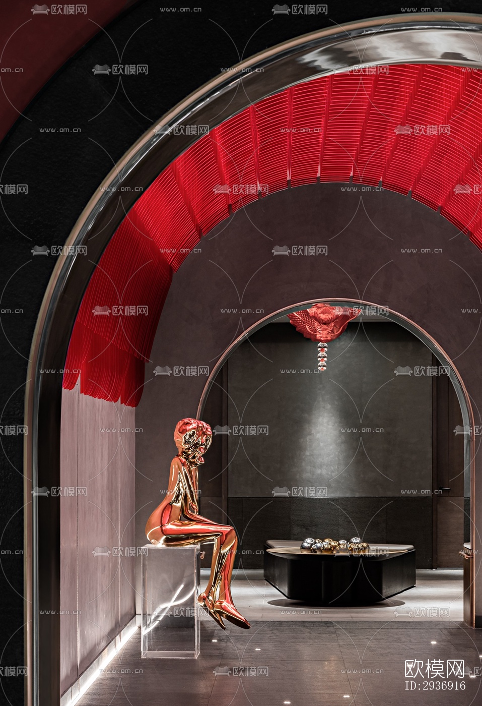 新中式中餐厅效果图下载（渲染图4）