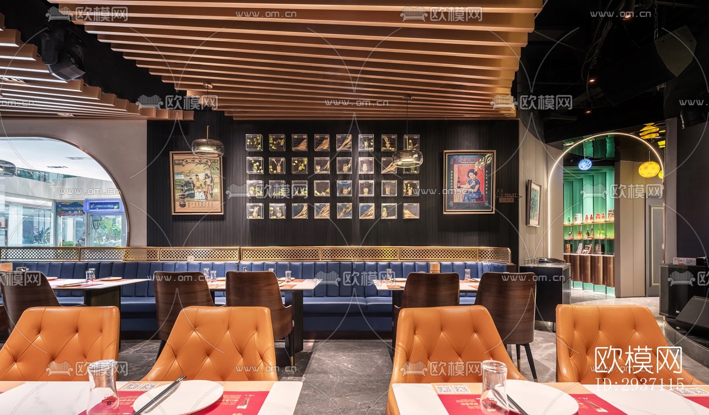 后现代西餐厅效果图下载（渲染图10）