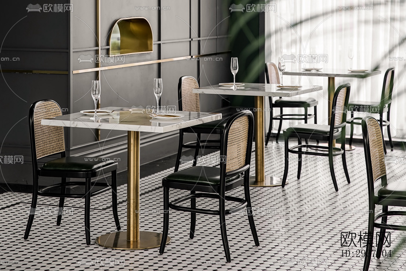 东南亚西餐厅效果图下载（渲染图5）