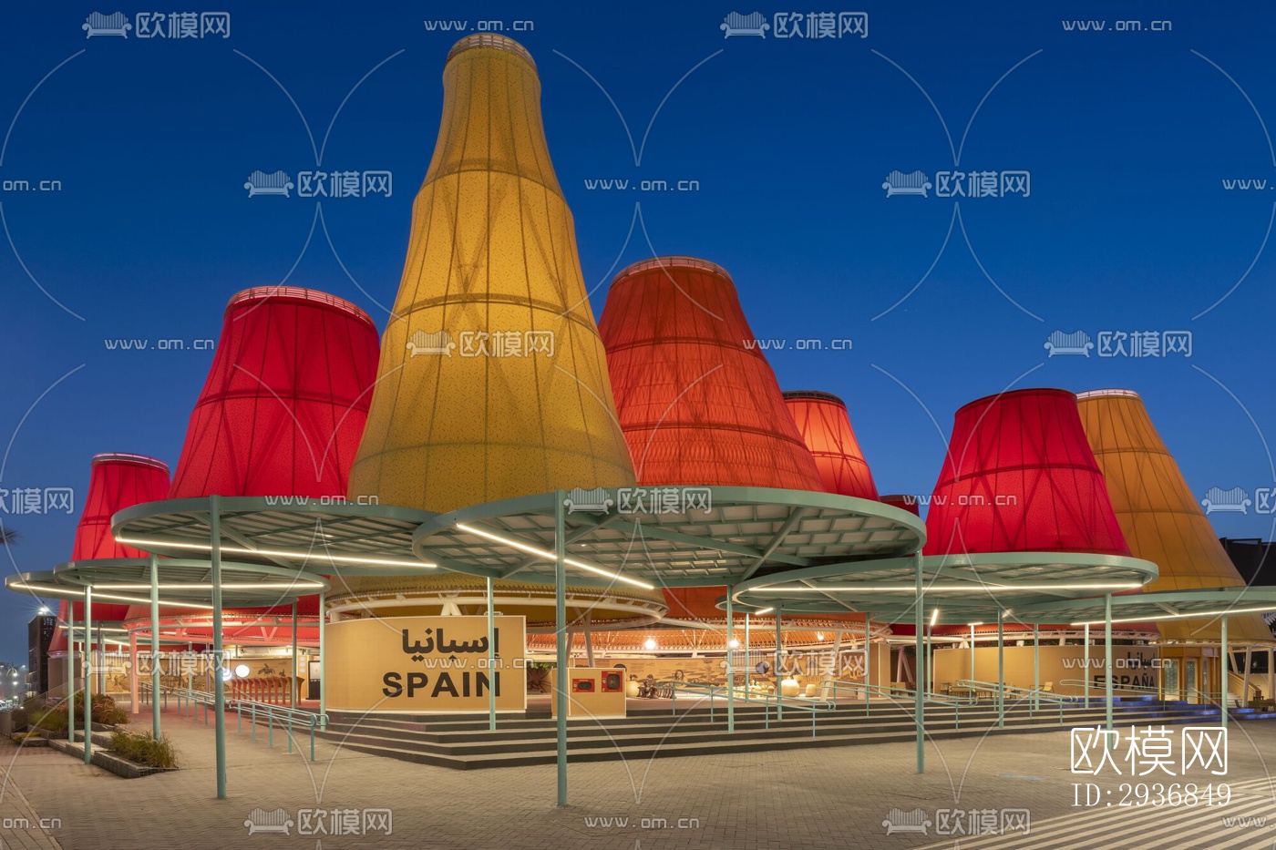 现代文体建筑效果图下载（渲染图9）