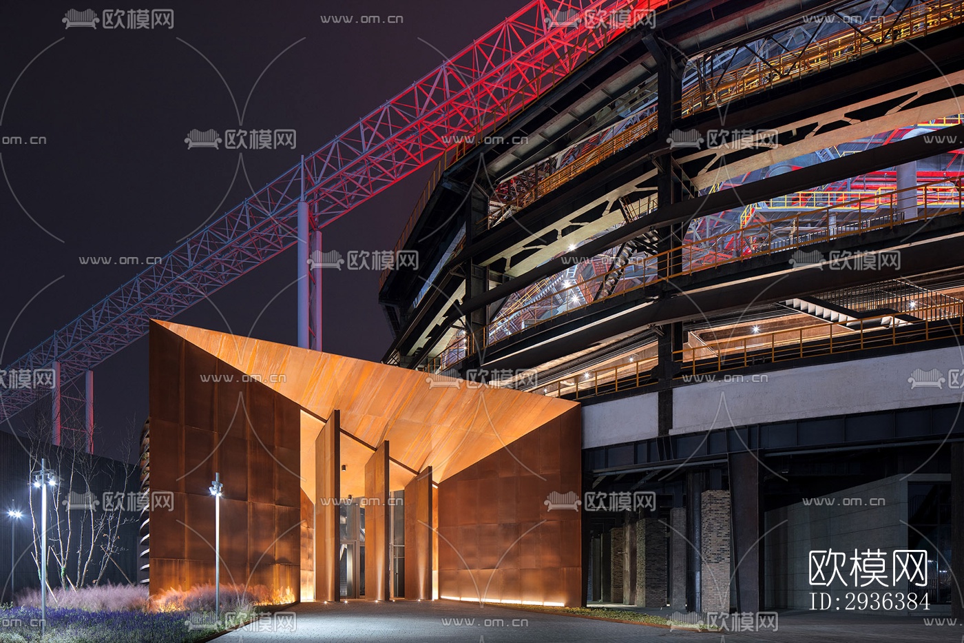 高级灰美术博物馆效果图下载（渲染图6）