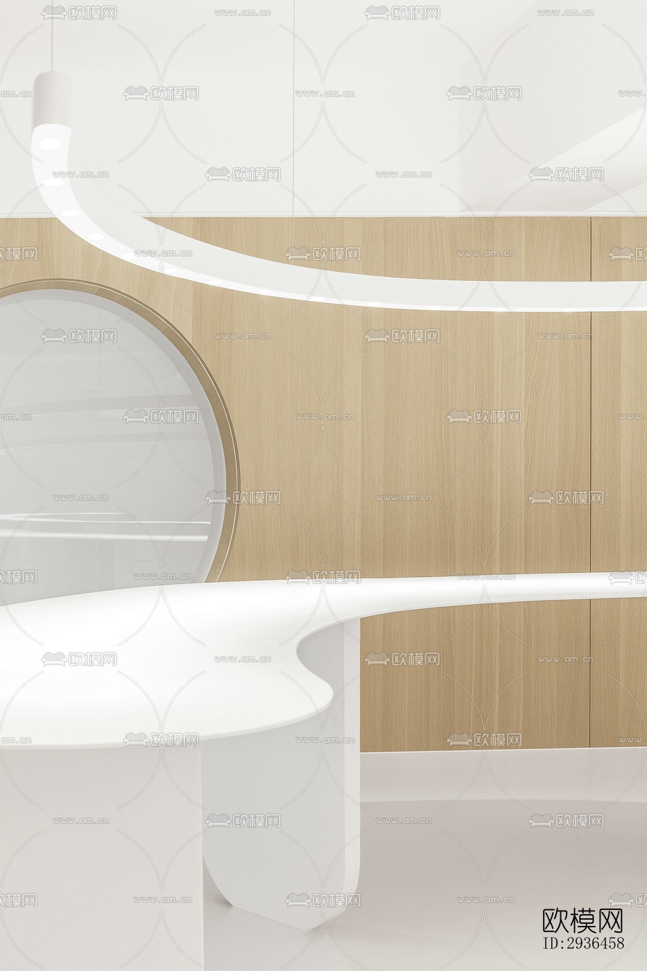 现代办公区效果图下载（渲染图11）