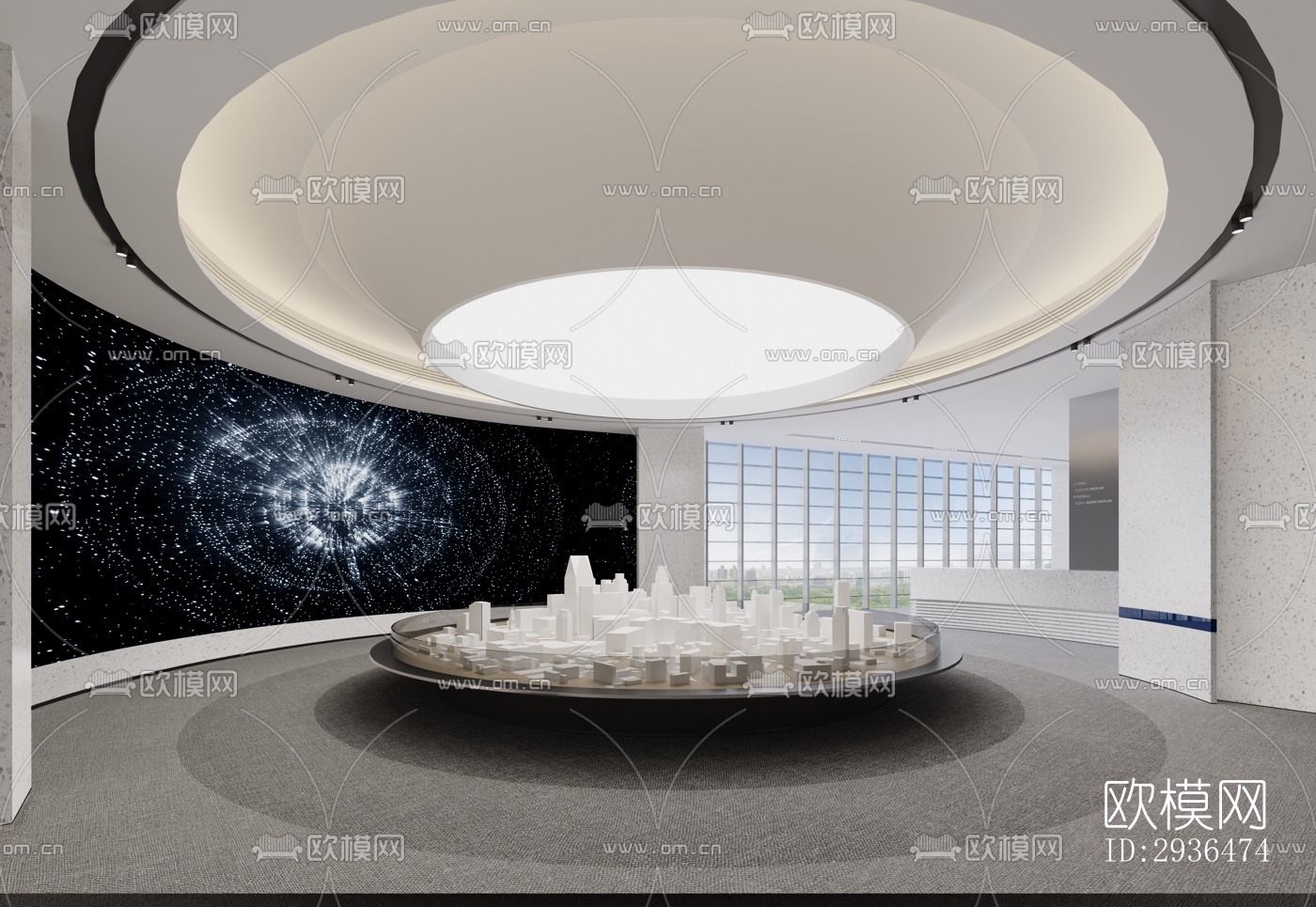 现代办公区效果图下载（渲染图14）