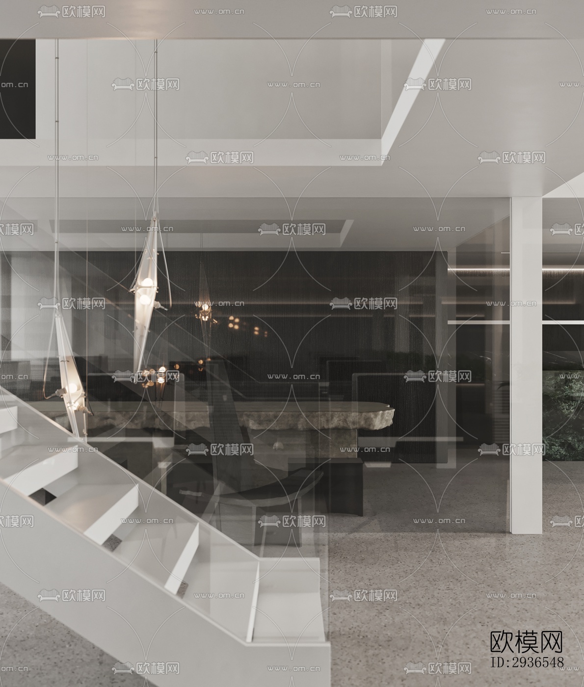 现代商务大堂效果图下载（渲染图13）