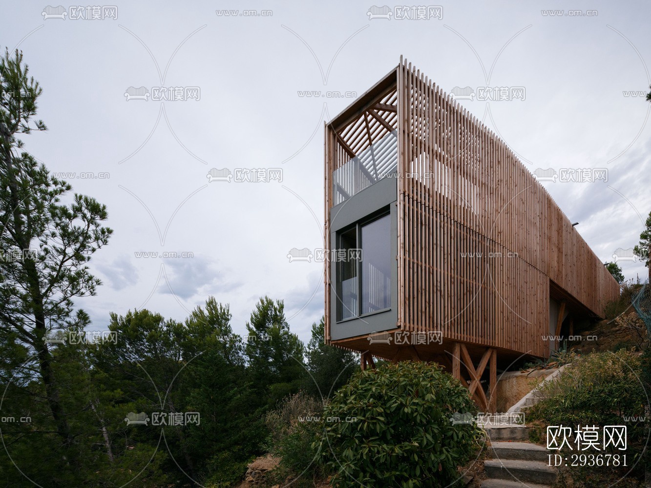 现代居住建筑效果图下载（渲染图3）