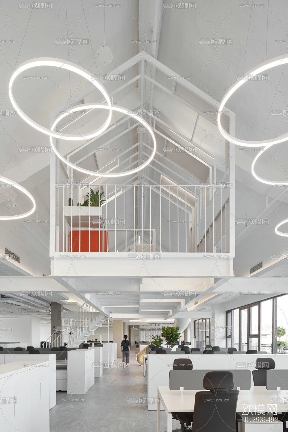 现代办公区效果图下载（渲染图8）