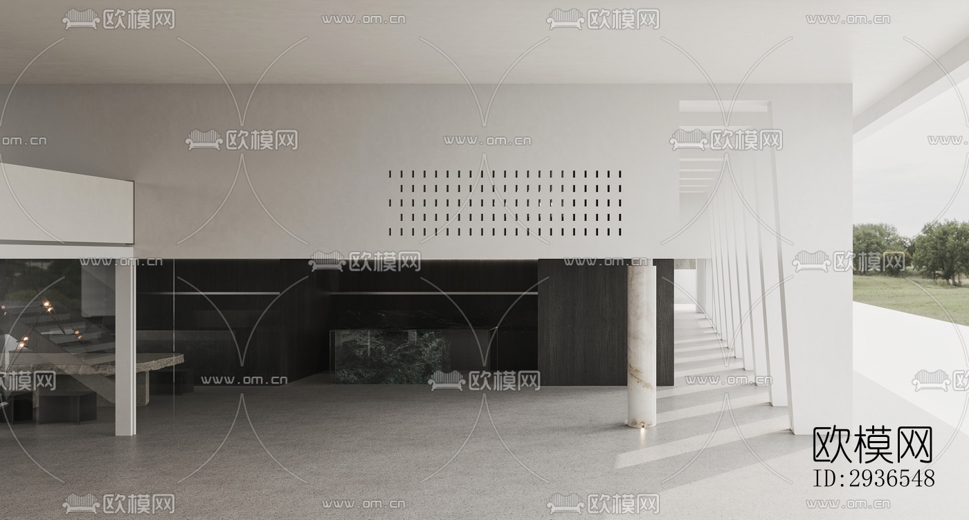 现代商务大堂效果图下载（渲染图10）