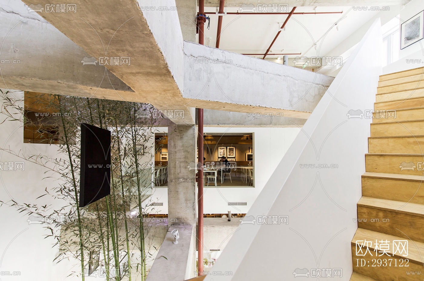 工业风西餐厅效果图下载（渲染图4）