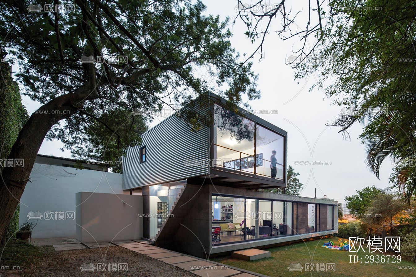 现代居住建筑效果图下载（渲染图14）