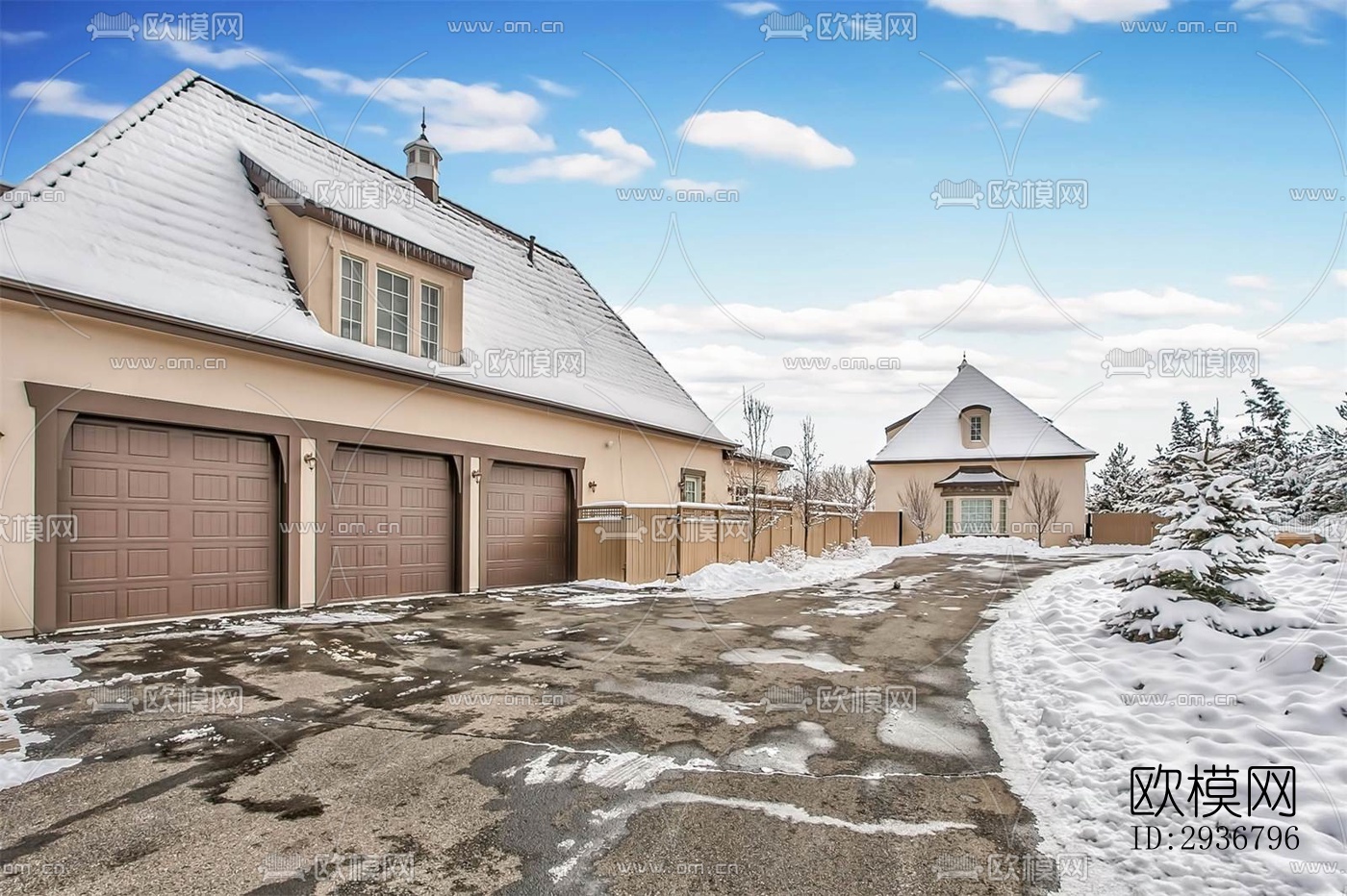 美式居住建筑效果图下载（渲染图17）