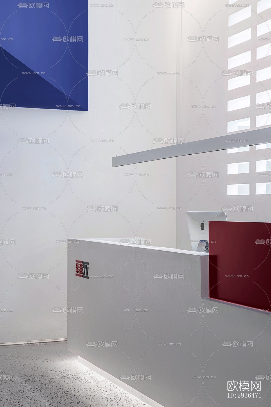 现代办公区效果图下载（渲染图6）