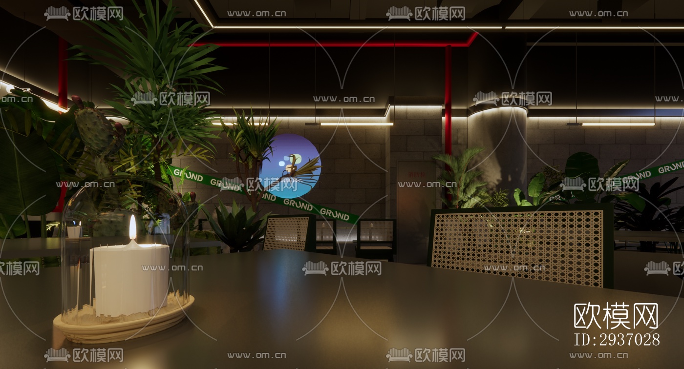 工业风咖啡奶茶效果图下载（渲染图14）