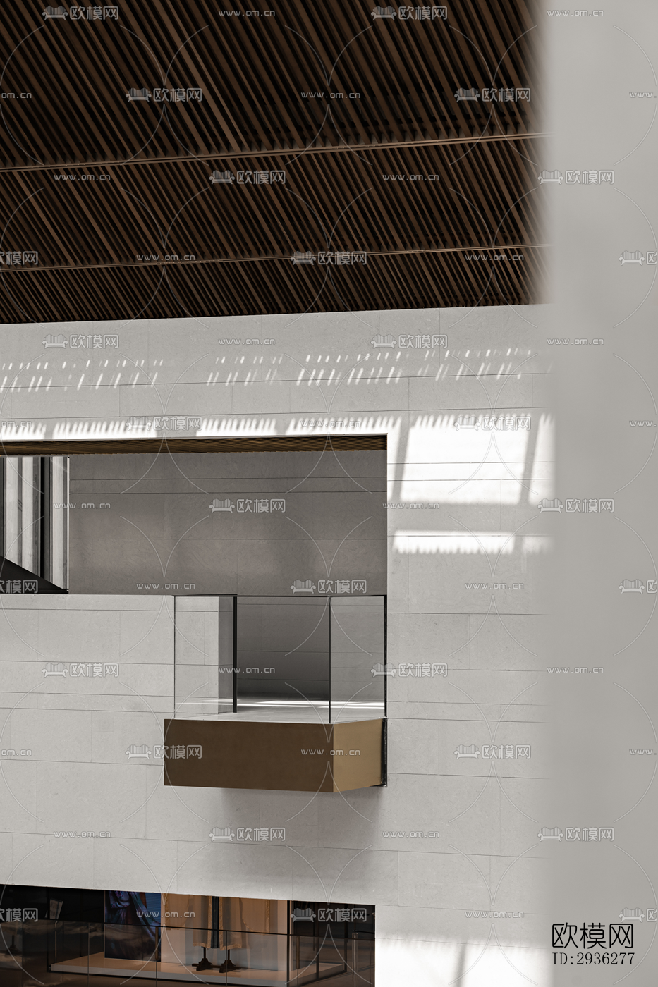 新中式美术博物馆效果图下载（渲染图16）